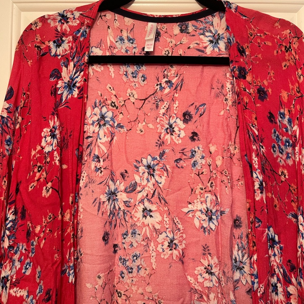 Red Floral Kimono